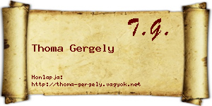 Thoma Gergely névjegykártya